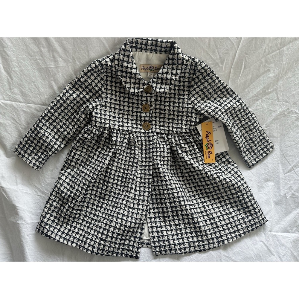 Toddler‎ Girl Dress Coat Purple Rose Size 18month